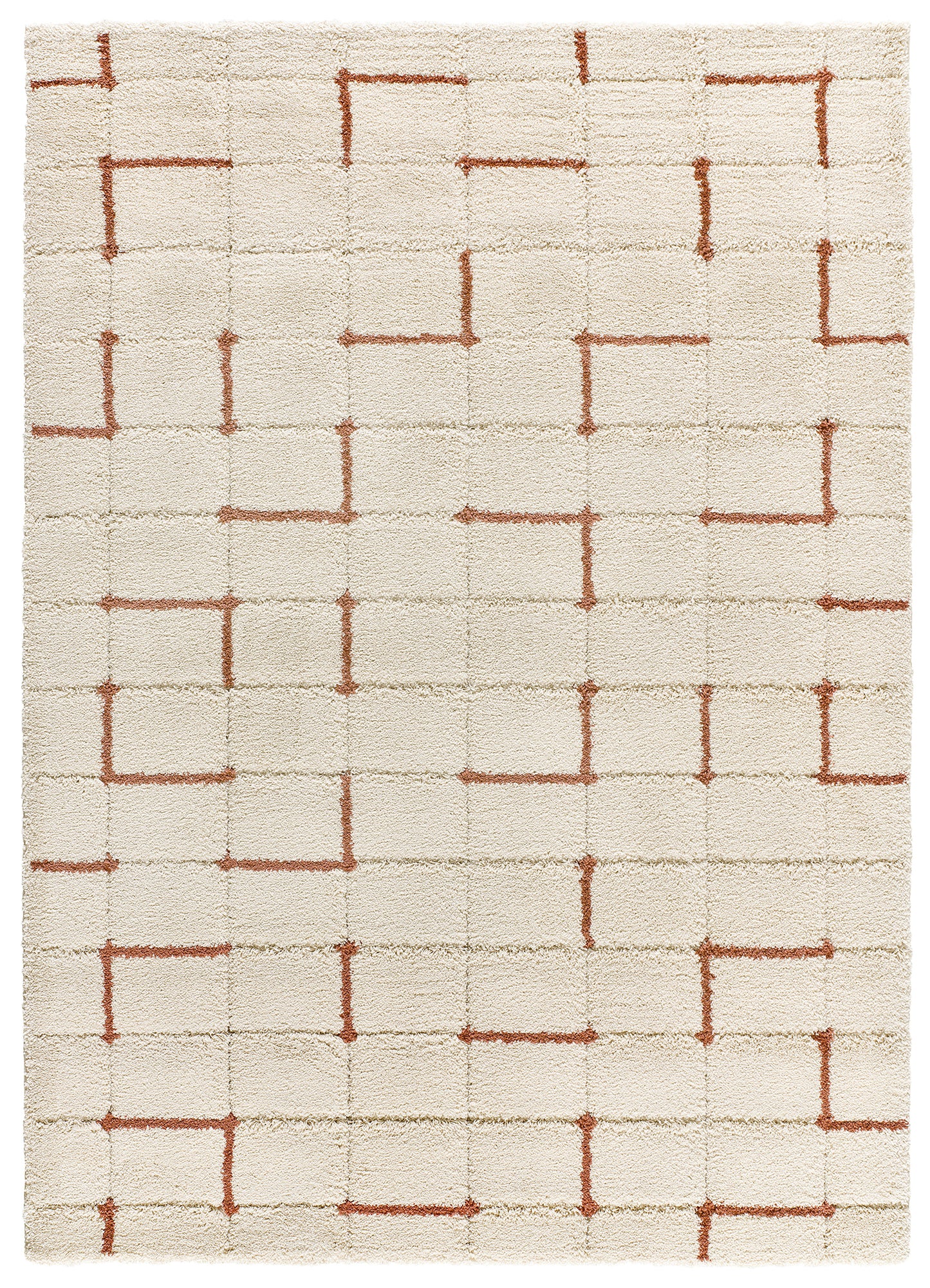 Tappeto arredo moderno colore crema terracotta - UN2028