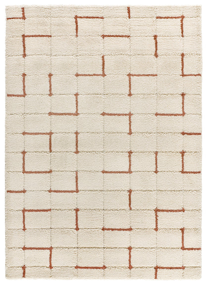 Tappeto arredo moderno colore crema terracotta - UN2028