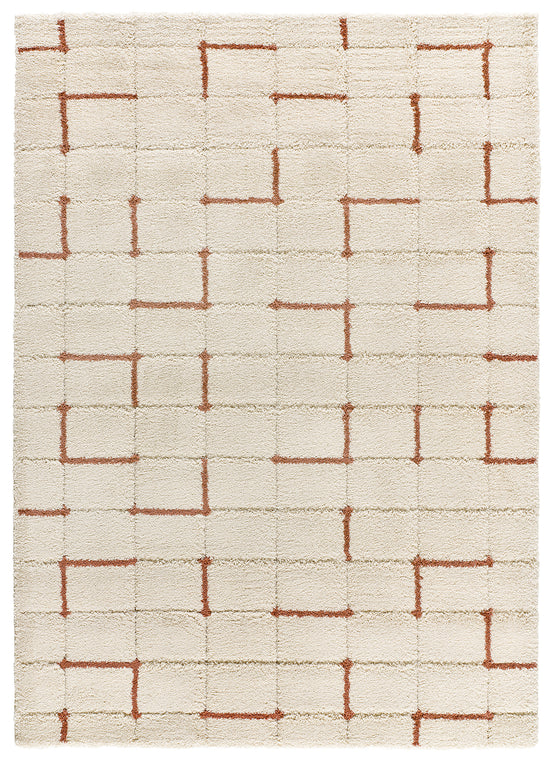 Tappeto arredo moderno colore crema terracotta - UN2028