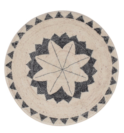 Tappeto rotondo avorio grigio antracite 150 cm cottage - VR2012
