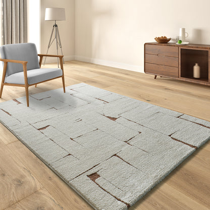 Tappeto design moderno colore crema e mattone - UN2088