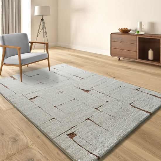 Tappeto design moderno colore crema e mattone - UN2088