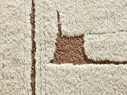 Tappeto design moderno colore crema e mattone - UN2088