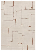 Tappeto design moderno colore crema e mattone - UN2088