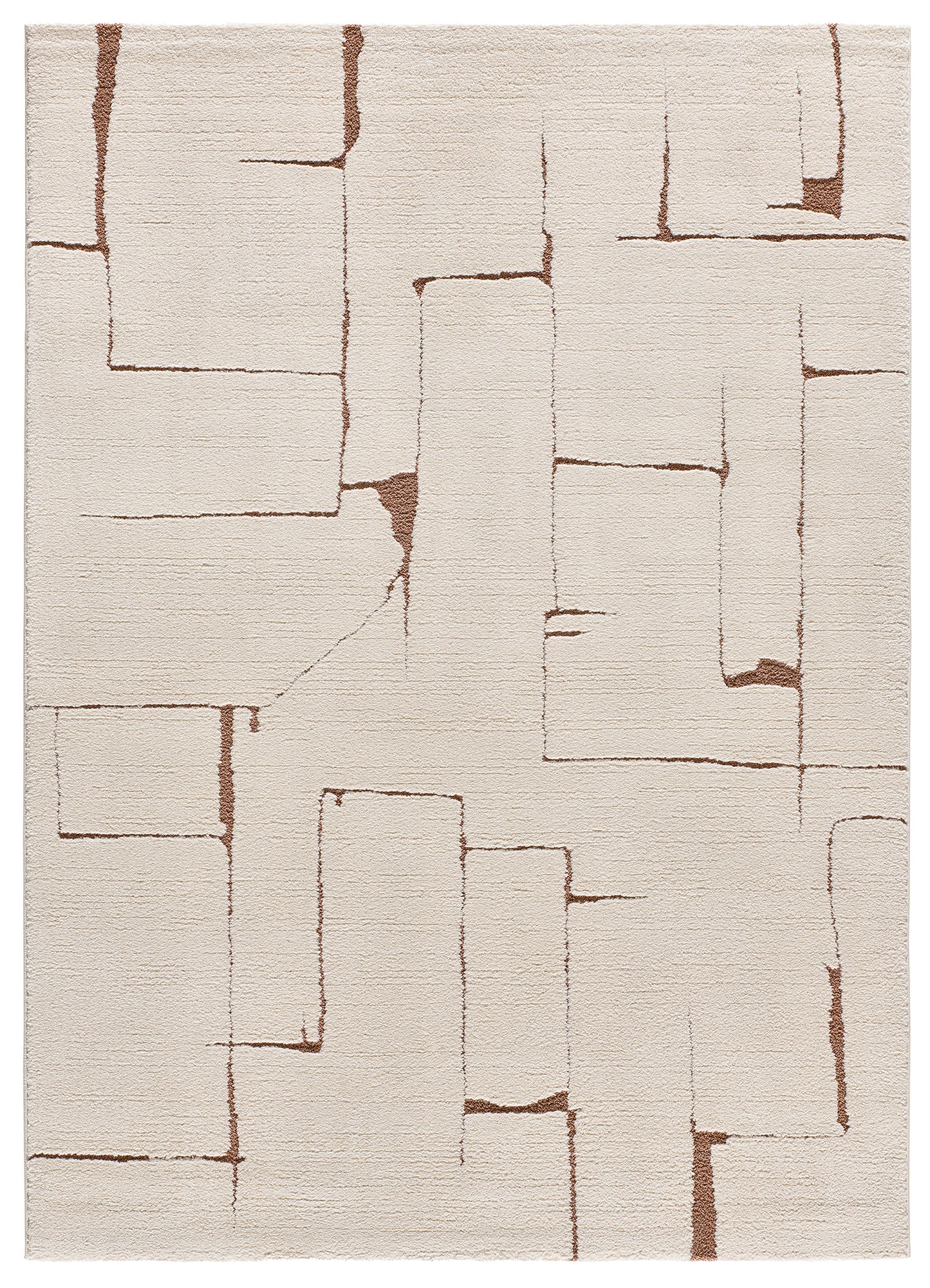 Tappeto design moderno colore crema e mattone - UN2088