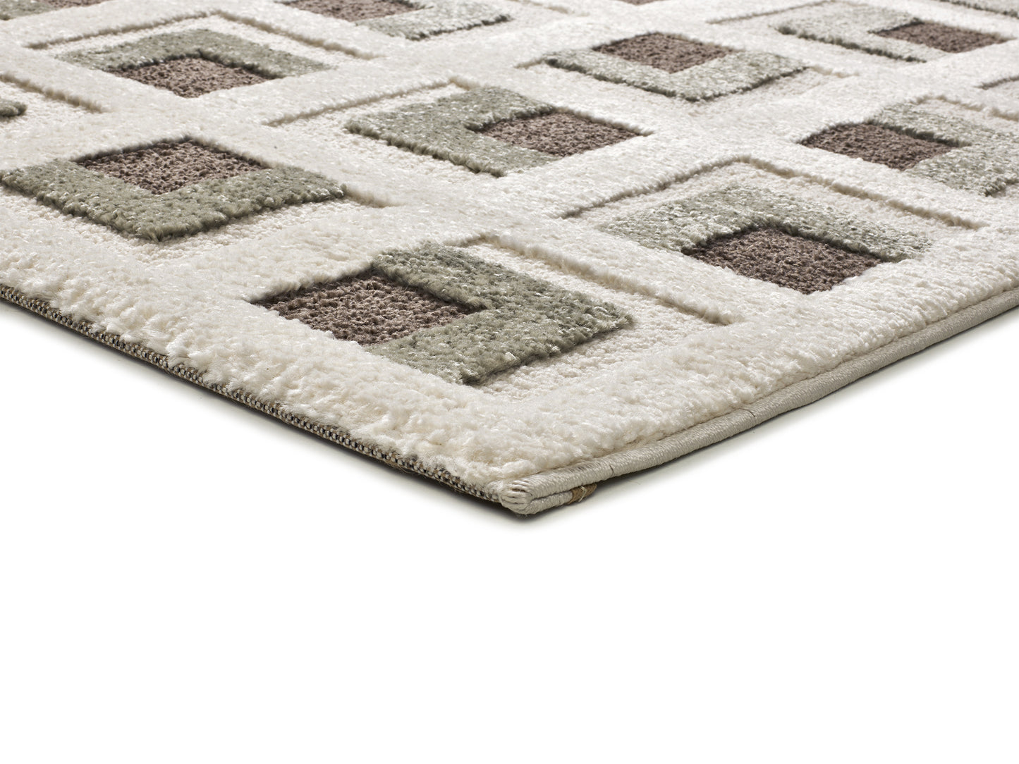 Tappeto moderno marrone crema disegno geometrico- UN2032