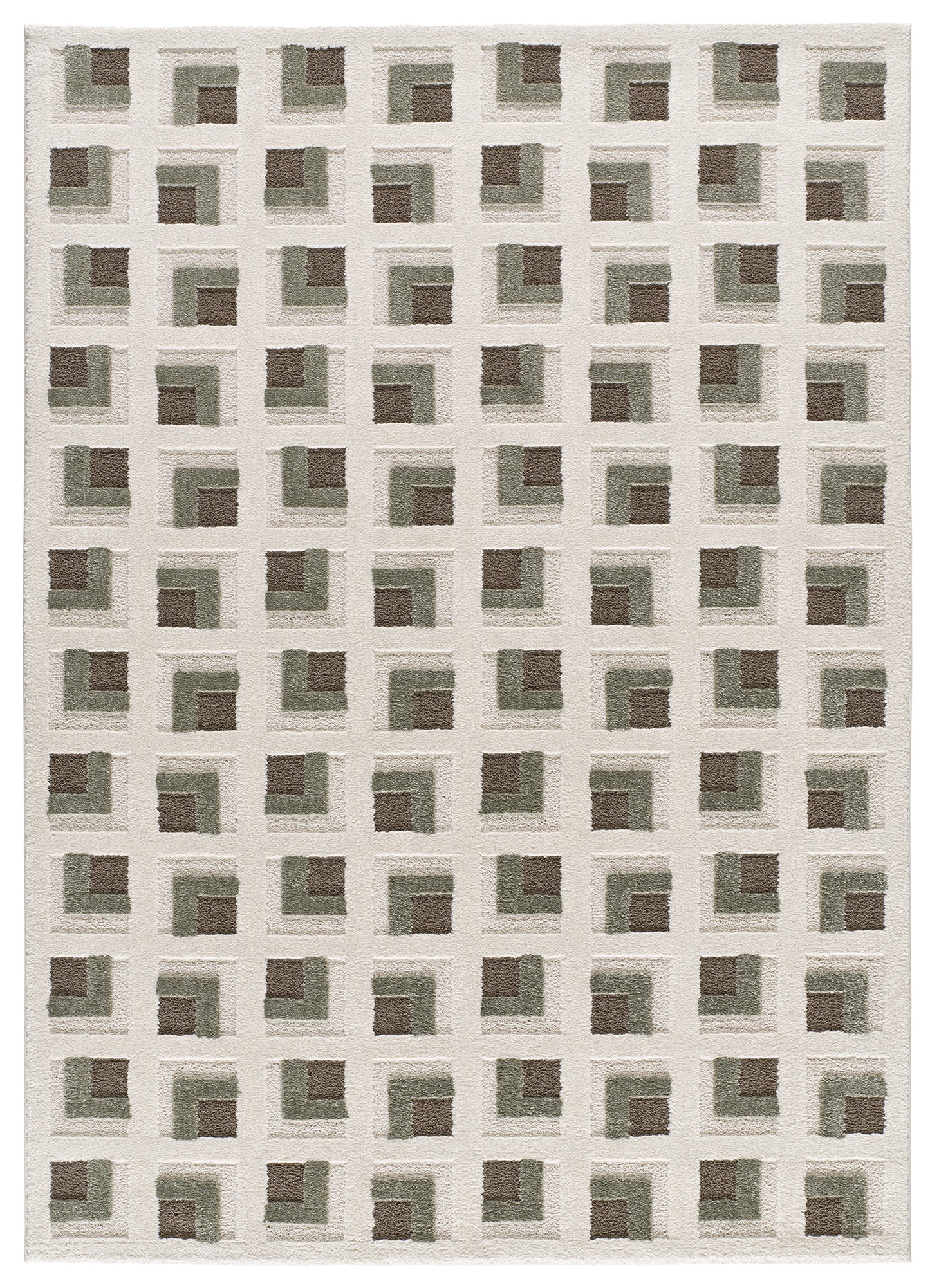 Tappeto moderno marrone crema disegno geometrico- UN2032