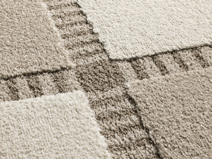 Tappeto moderno beige crema disegno geometrico- UN2031