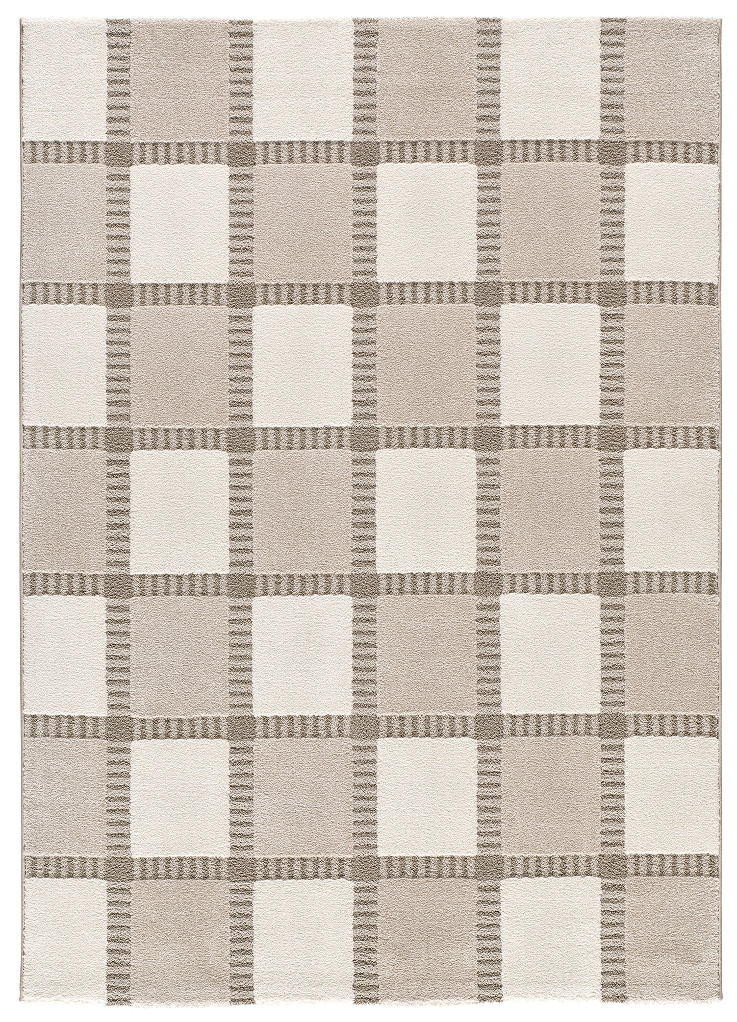 Tappeto moderno beige crema disegno geometrico- UN2031