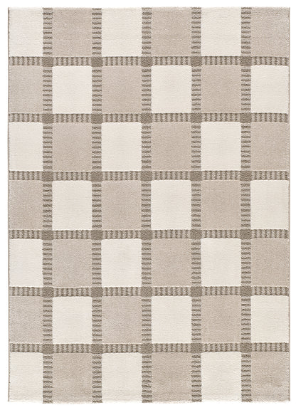 Tappeto moderno beige crema disegno geometrico- UN2031