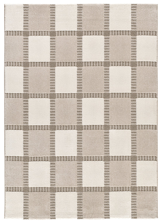 Tappeto moderno beige crema disegno geometrico- UN2031