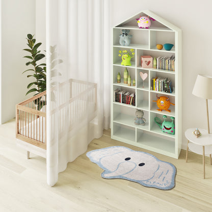 Tappeto lavabile per cameretta bambini disegno elefantino bianco- UN6015