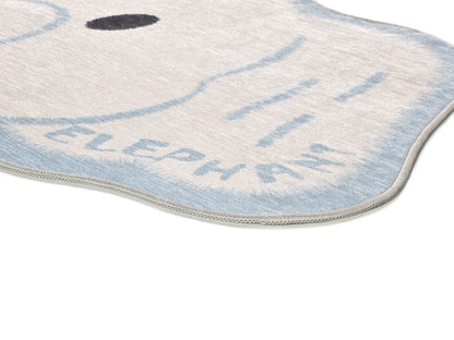 Tappeto lavabile per cameretta bambini disegno elefantino bianco- UN6015