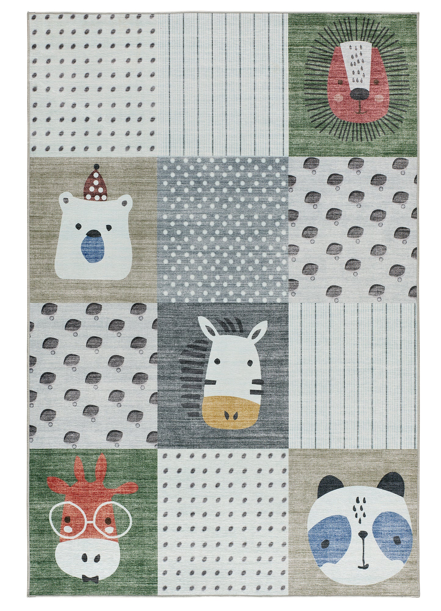 Tappeto lavabile per cameretta bambini disegno animals multicolore- UN6018