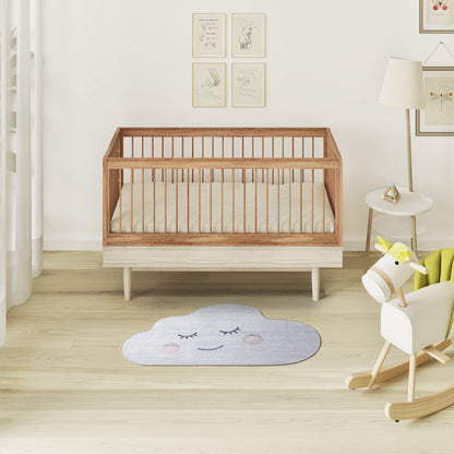 Tappeto lavabile per cameretta bambini disegno nuvola grigio- UN6016