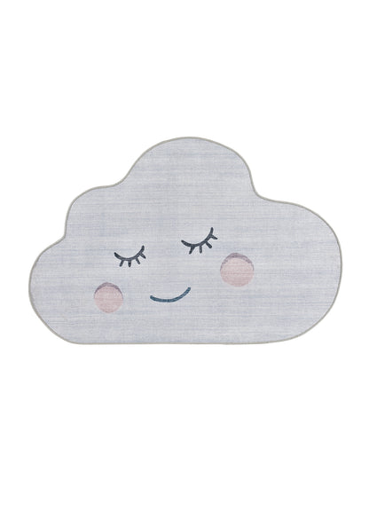 Tappeto lavabile per cameretta bambini disegno nuvola grigio- UN6016