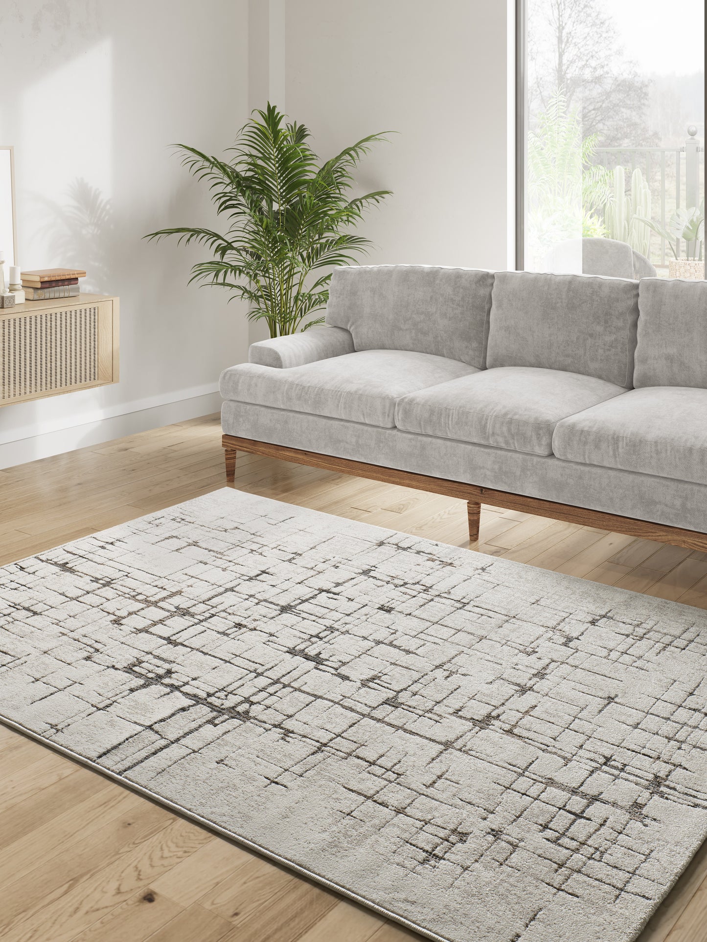 Tappeto etnico contemporaneo crema e beige - UN2084