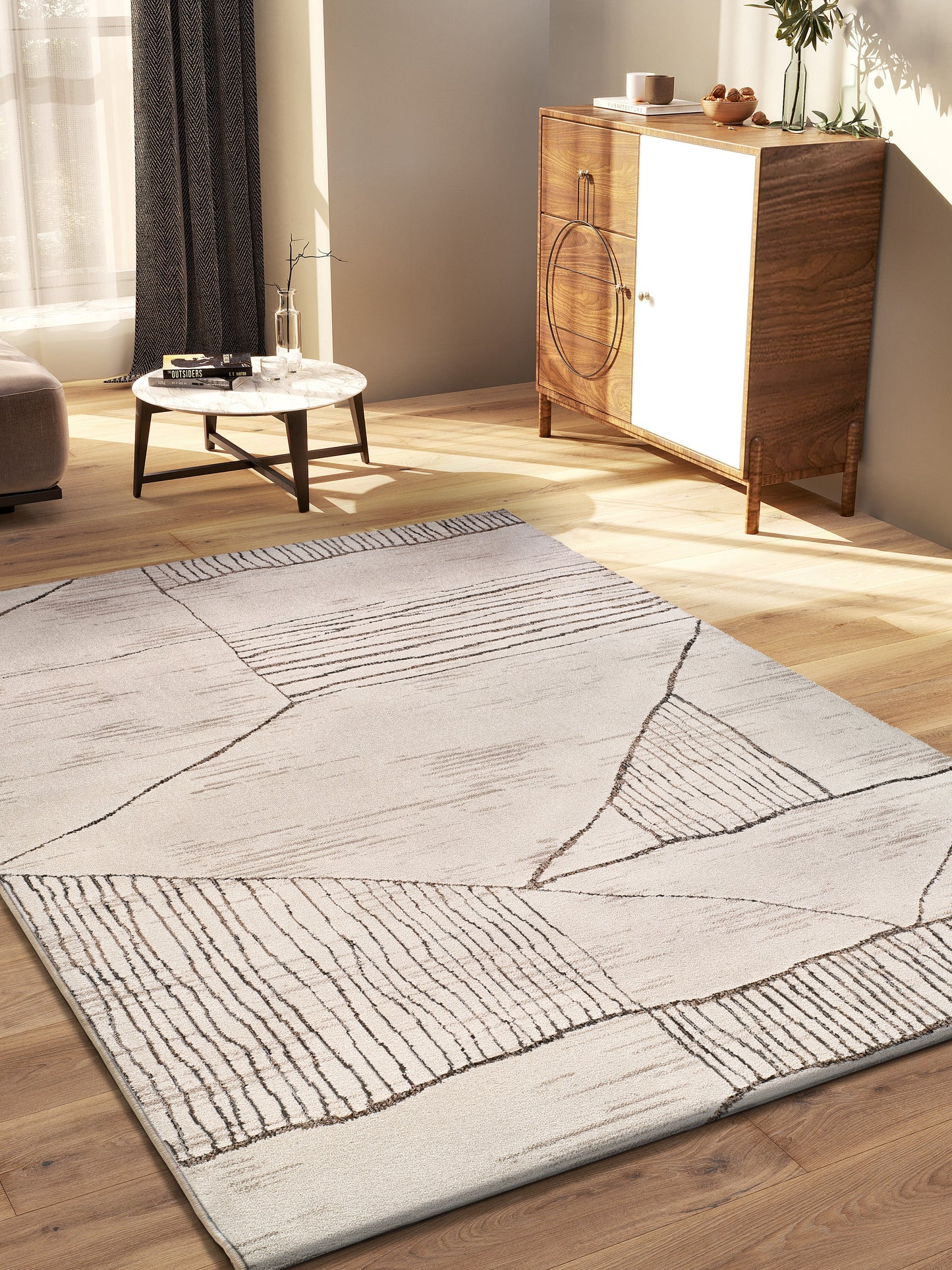 Tappeto etnico tribale marocchino crema e beige - UN2085