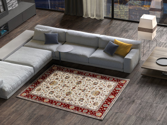 Tappeto persiano tradizionale crema rosso - UN5008