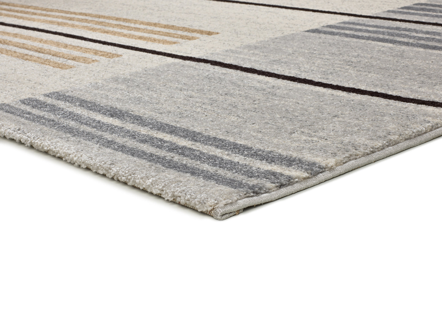 Tappeto soggiorno elegante linee geometriche grigio e beige - UN2082