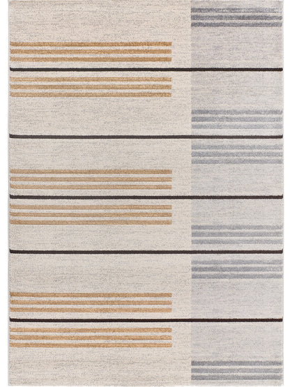 Tappeto soggiorno elegante linee geometriche grigio e beige - UN2082