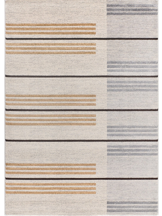 Tappeto soggiorno elegante linee geometriche grigio e beige - UN2082
