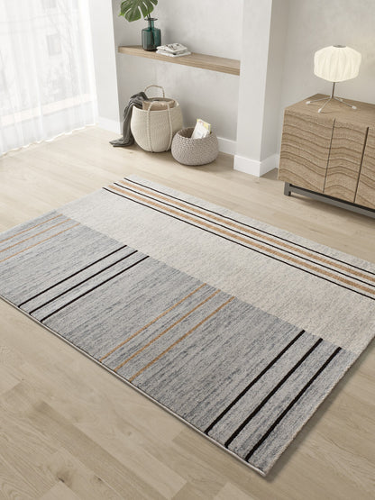 Tappeto moderno elegante forme geometriche grigio e beige - UN2083