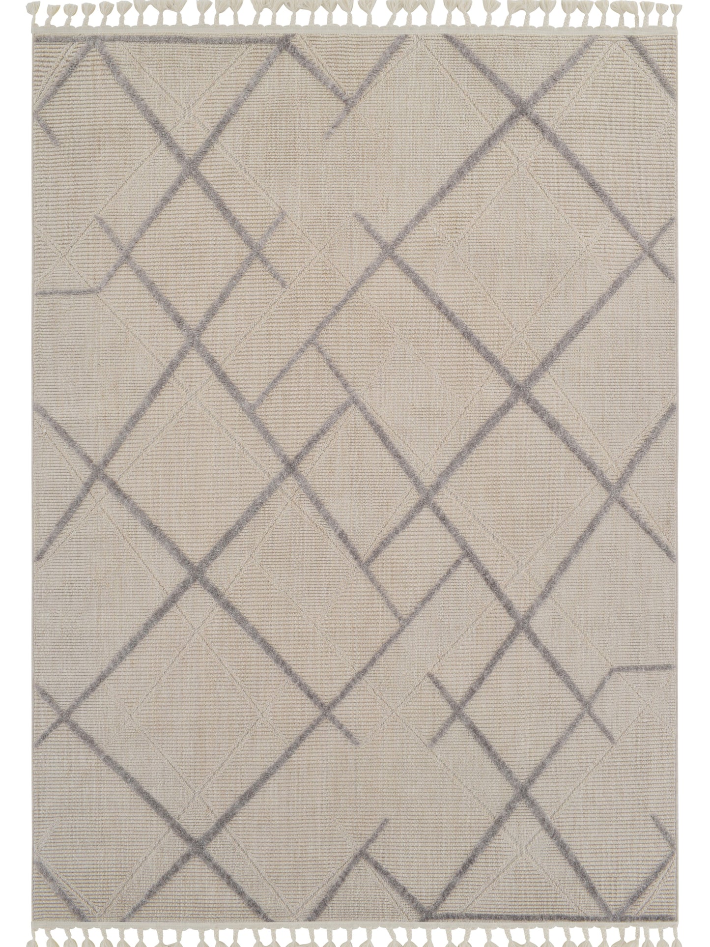 Tappeto etnico moderno color crema e grigio - VR2015