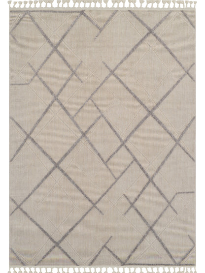 Tappeto etnico moderno color crema e grigio - VR2015