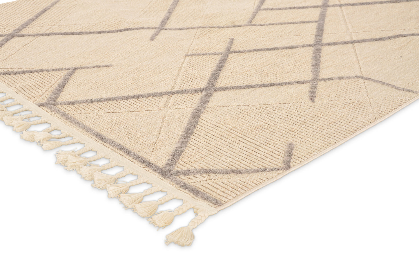 Tappeto etnico moderno color crema e grigio - VR2015