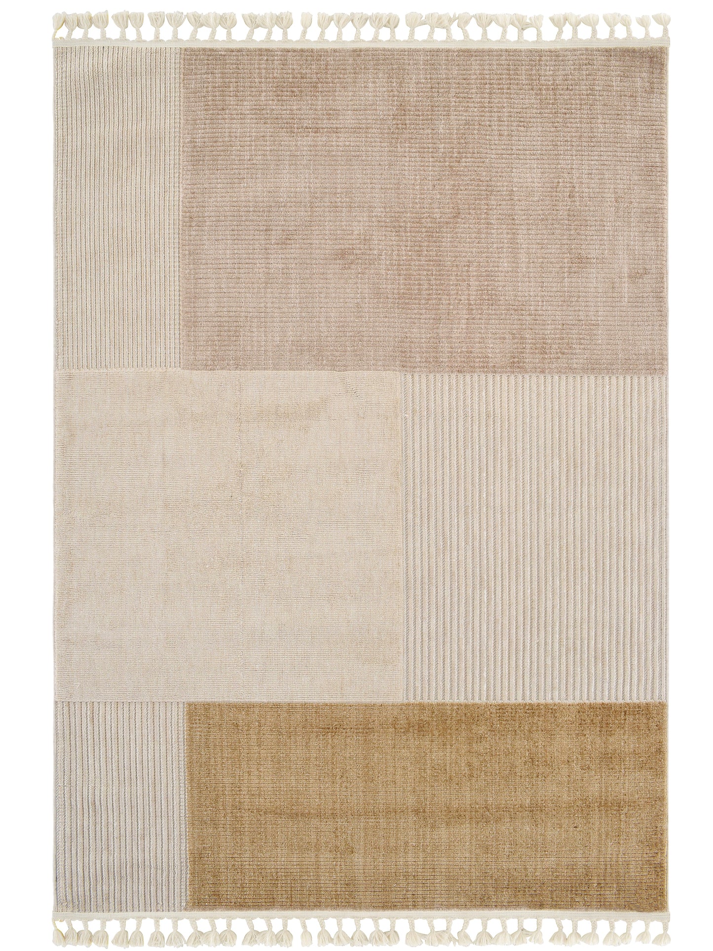 Tappeto etnico moderno color avorio oro - VR2016