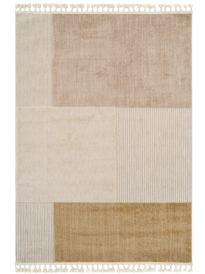 Tappeto etnico moderno color avorio oro - VR2016