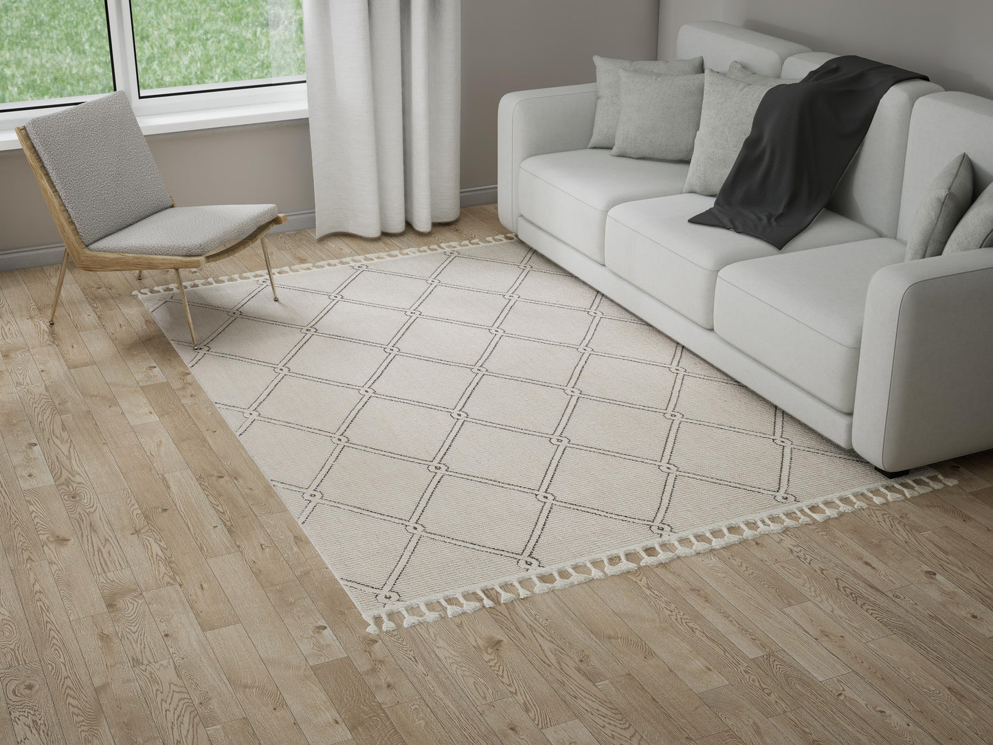 Tappeto etnico moderno color crema - VR2014