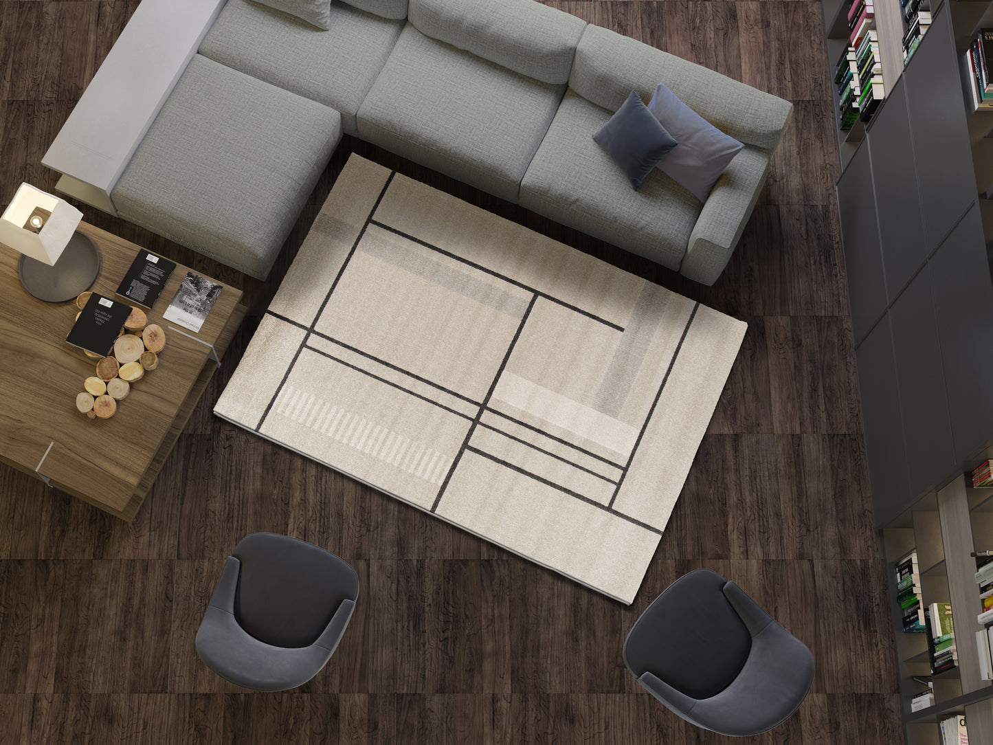 Tappeto soggiorno salotto beige - UN2036