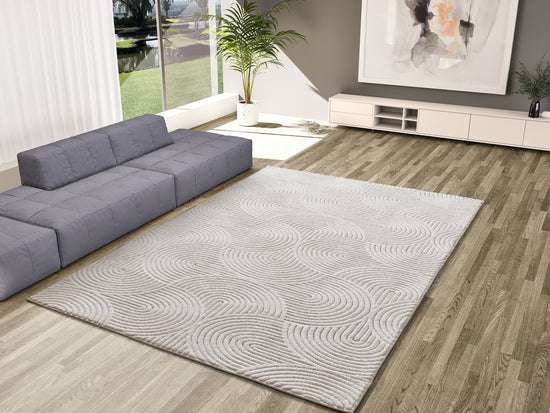 Tappeto lavabile leggero disegno moderno colore crema- UN7001