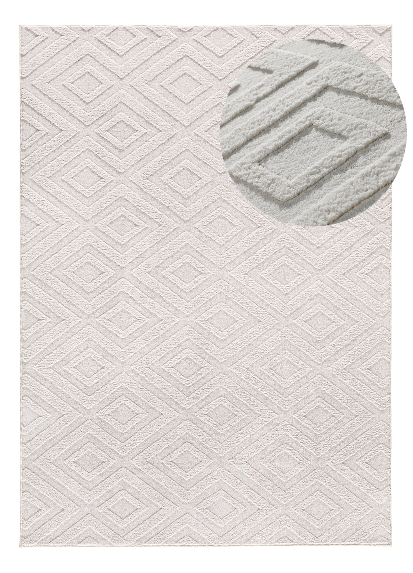 Tappeto lavabile in lavatrice leggero disegno moderno colore crema- UN7002