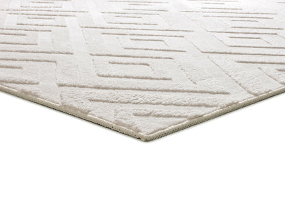 Tappeto lavabile in lavatrice leggero disegno moderno colore crema- UN7002