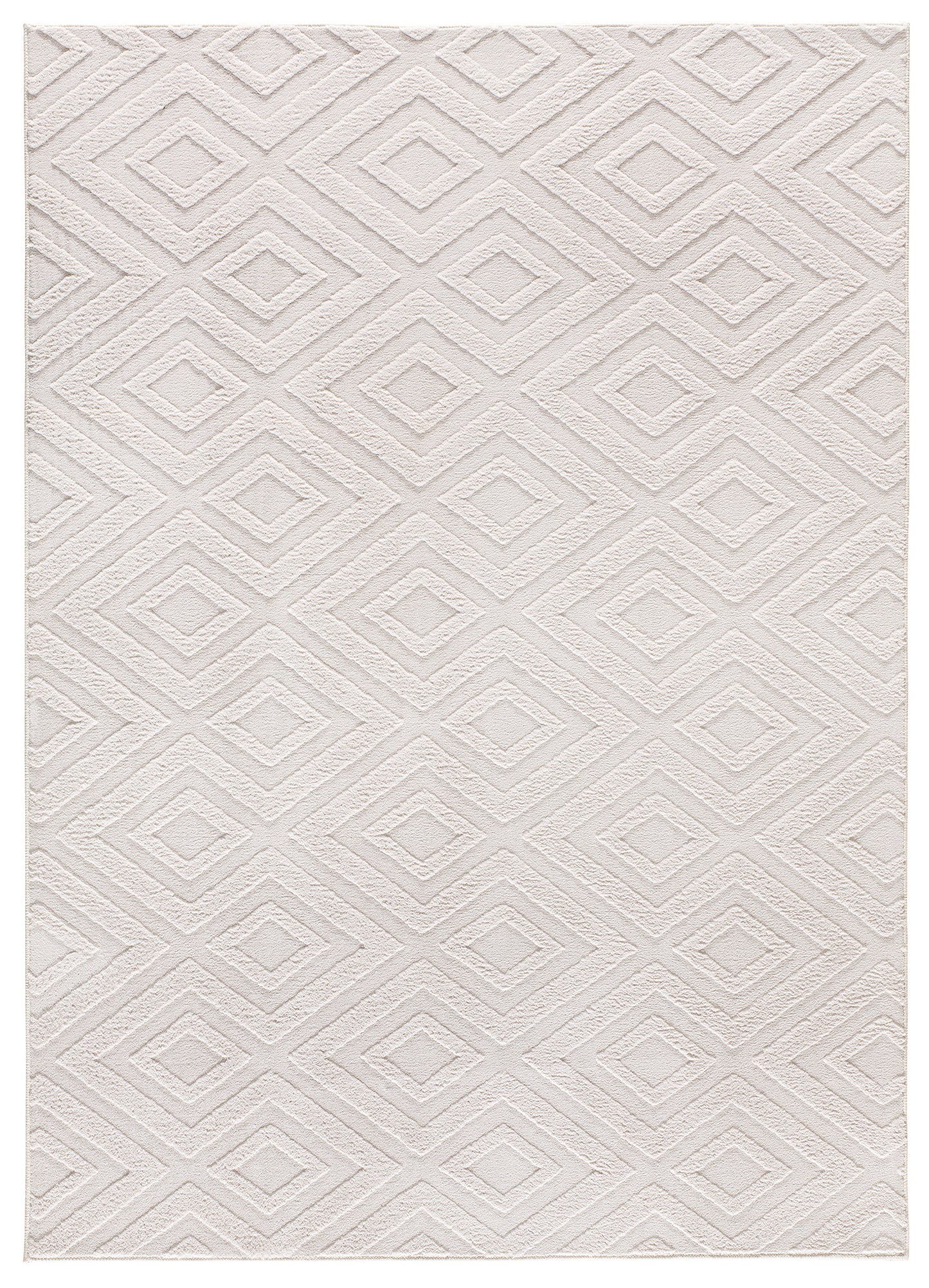 Tappeto lavabile in lavatrice leggero disegno moderno colore crema- UN7002