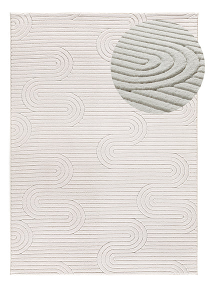 Tappeto lavabile leggero disegno moderno stile scandinavo crema- UN7003