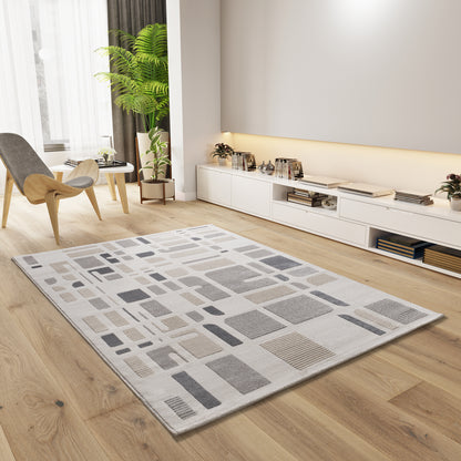 Tappeto salotto grande grigio crema- UN2034