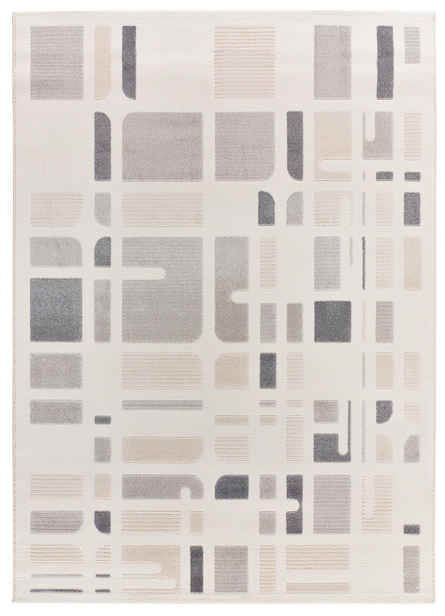 Tappeto salotto grande grigio crema- UN2034
