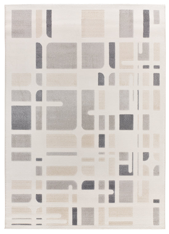Tappeto salotto grande grigio crema- UN2034