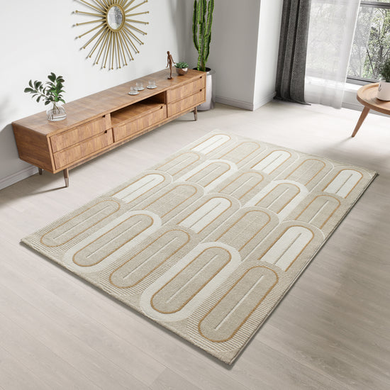 Tappeto salotto grande beige crema- UN2035