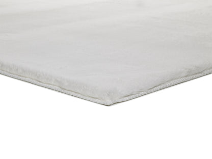 Tappeto lavabile camera da letto pelo alto tinta unita bianco- UN7004