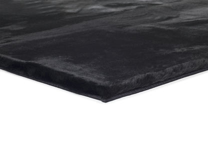 Tappeto lavabile camera da letto pelo alto tinta unita nero- UN7005