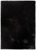 Tappeto lavabile camera da letto pelo alto tinta unita nero- UN7005