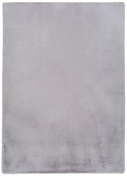 Tappeto lavabile camera da letto pelo alto tinta unita grigio argento - UN7006