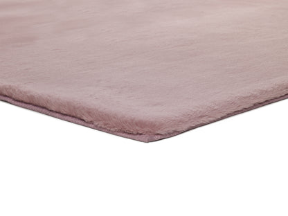 Tappeto lavabile camera da letto pelo alto tinta unita rosa - UN7007