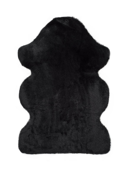 Tappeto lavabile camera da letto pelo alto tinta unita nero- UN7005