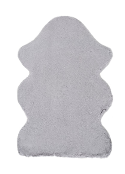 Tappeto lavabile camera da letto pelo alto tinta unita grigio argento - UN7006